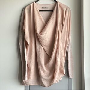 ALL SAINTS Draped Blush Long Sleeve Top
